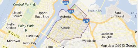 Astoria Queens, NY map