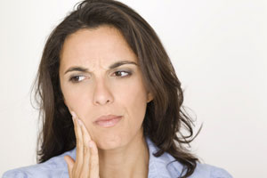 A woman with dental pain
