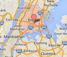 Map of the Bronx, NY